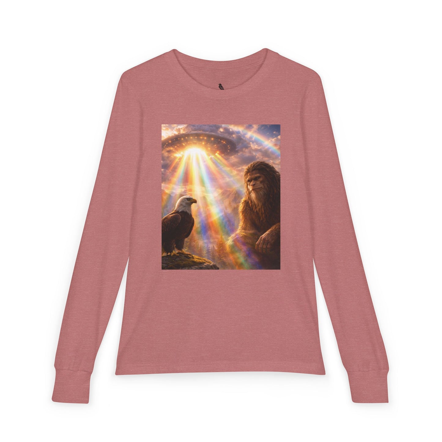 Youth Long Sleeve Tee — Elder Sasquatch and Eagle Galaxy Design