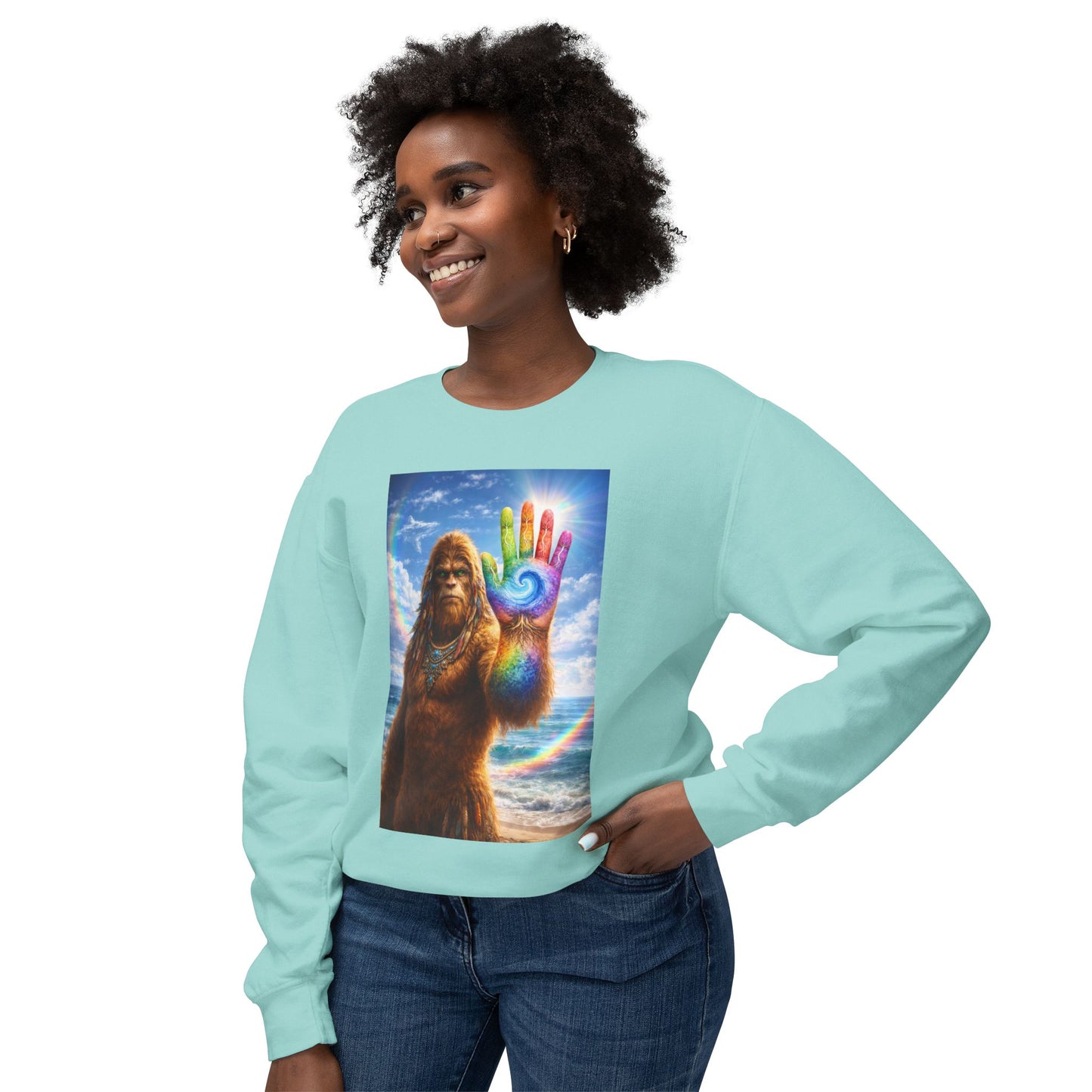 ALL LIFE MATTERS — The Sasquatch Forest Elder’s- Hand Crewneck Sweatshirt