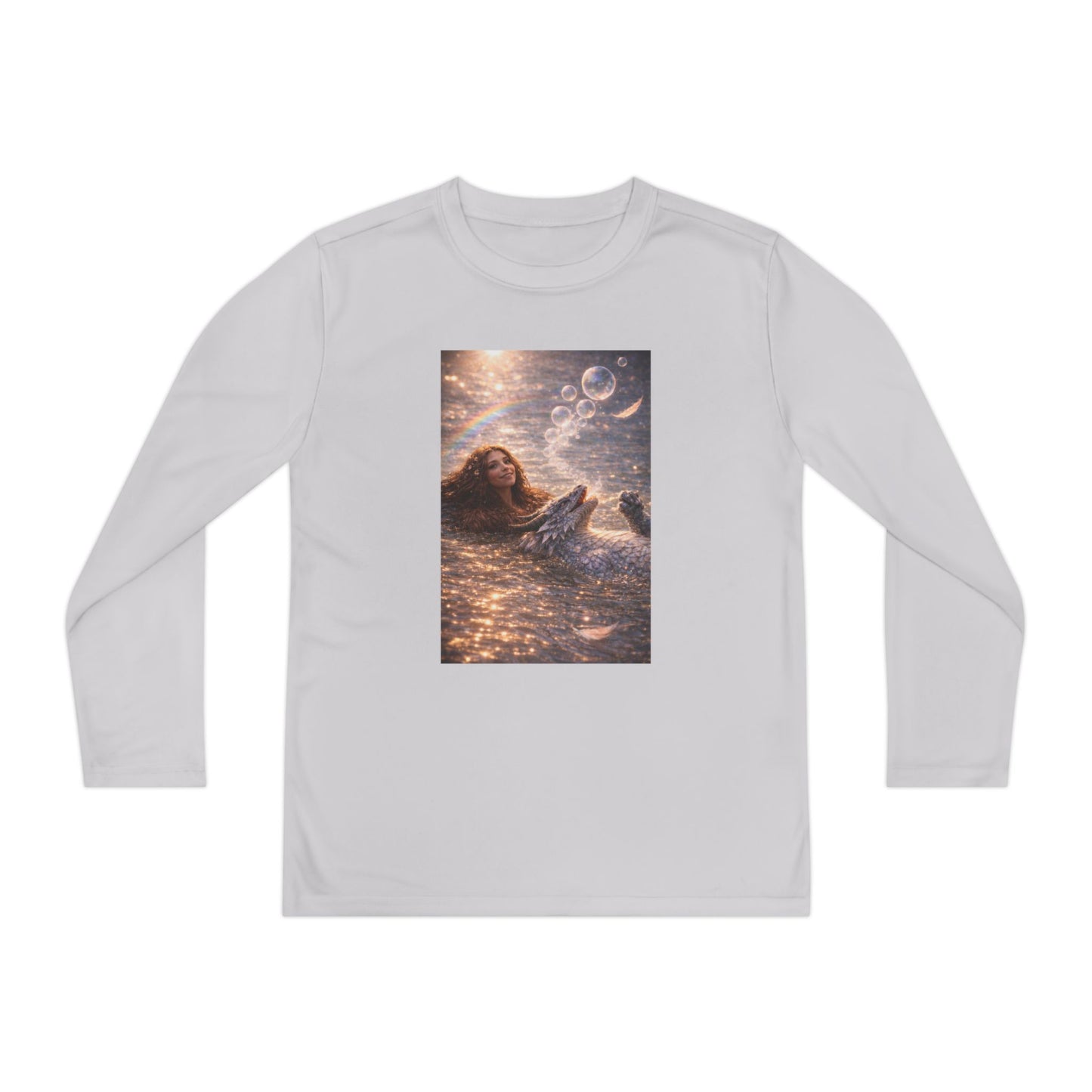 Youth Long Sleeve Tee — "Friends Come in Many Forms" Sasquatch & Dragon Dreamscape