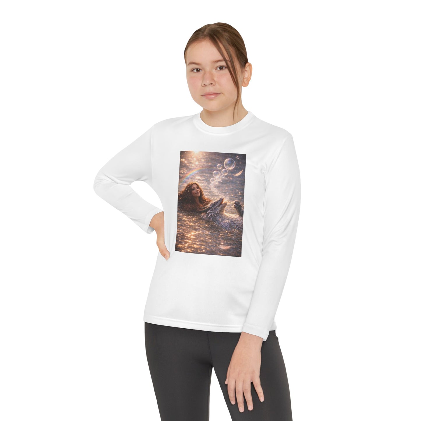 Youth Long Sleeve Tee — "Friends Come in Many Forms" Sasquatch & Dragon Dreamscape