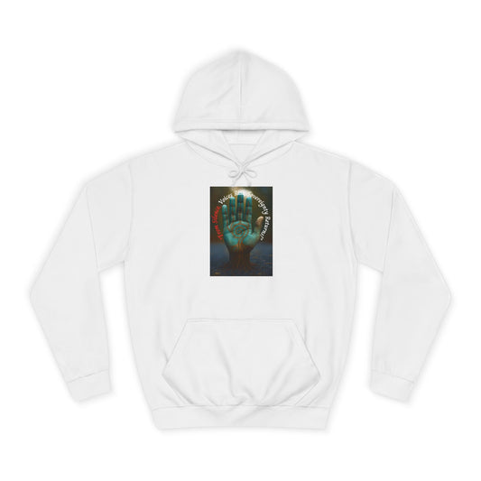 Mystic Palm & Spirit Animals Hoodie — Ethereal Hand Art College Sweatshirt