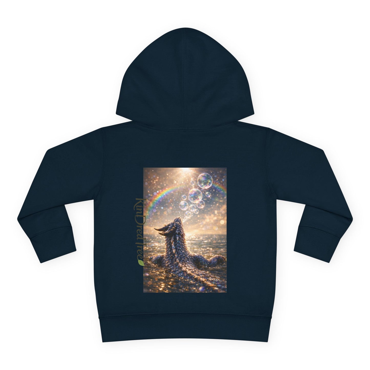 Toddler Hoodie — Sparkling Sea Dragon with Rainbow & Bubbles