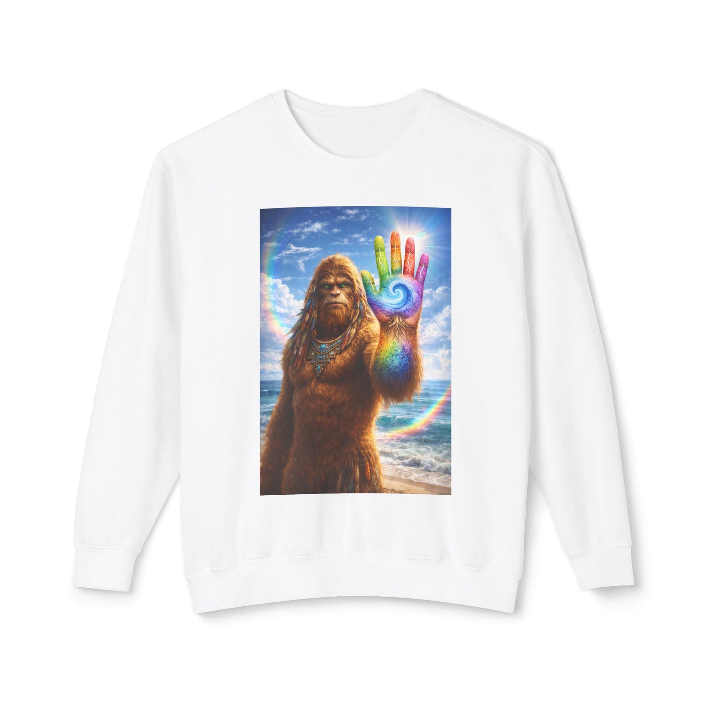 ALL LIFE MATTERS — The Sasquatch Forest Elder’s- Hand Crewneck Sweatshirt