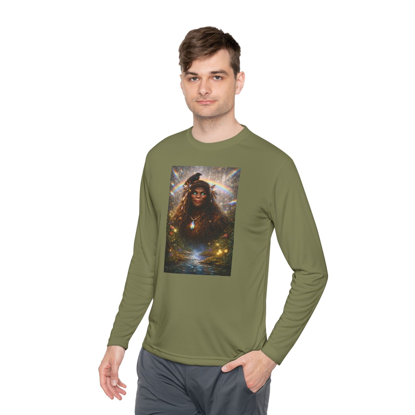Guardian of the Rainbow Veil- Unisex Lightweight Long Sleeve Tee