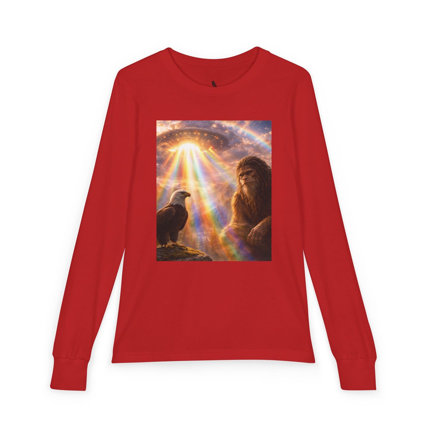 Youth Long Sleeve Tee — Elder Sasquatch and Eagle Galaxy Design