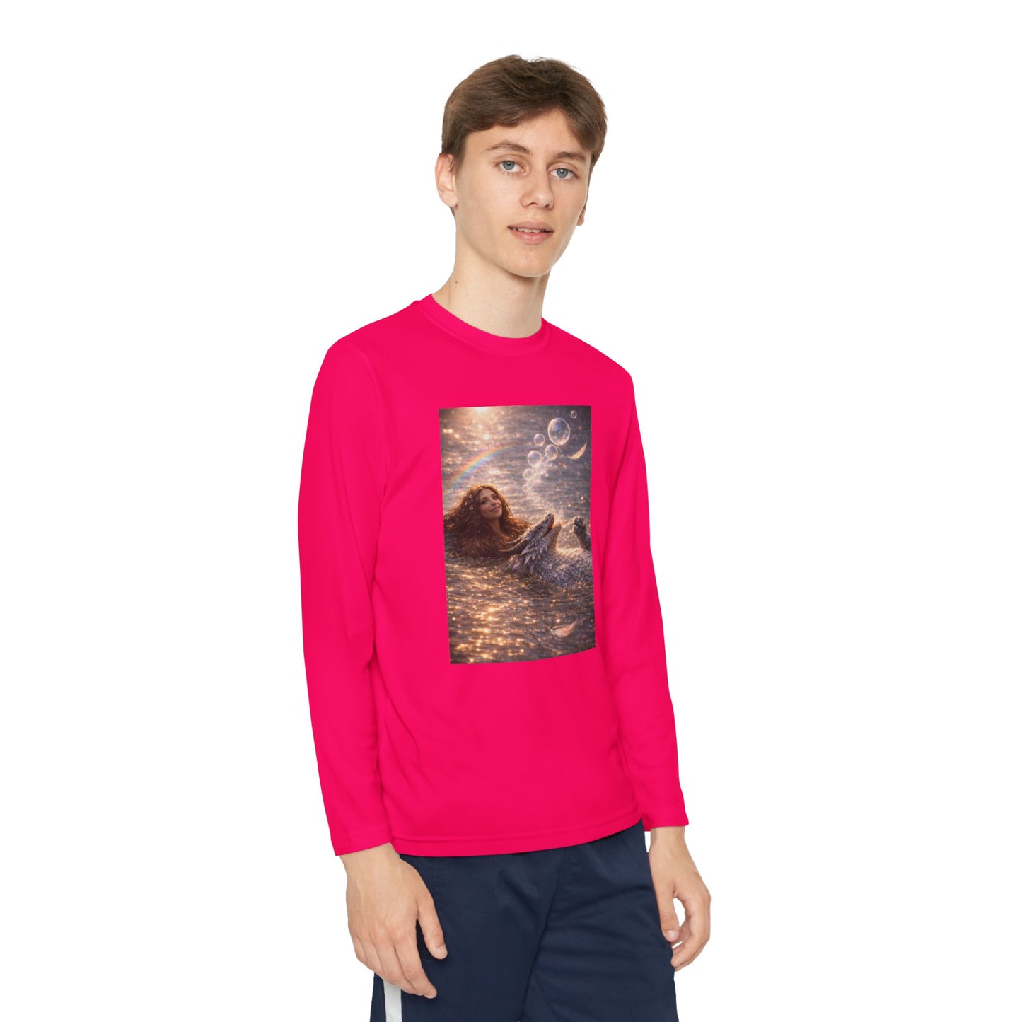 Youth Long Sleeve Tee — "Friends Come in Many Forms" Sasquatch & Dragon Dreamscape