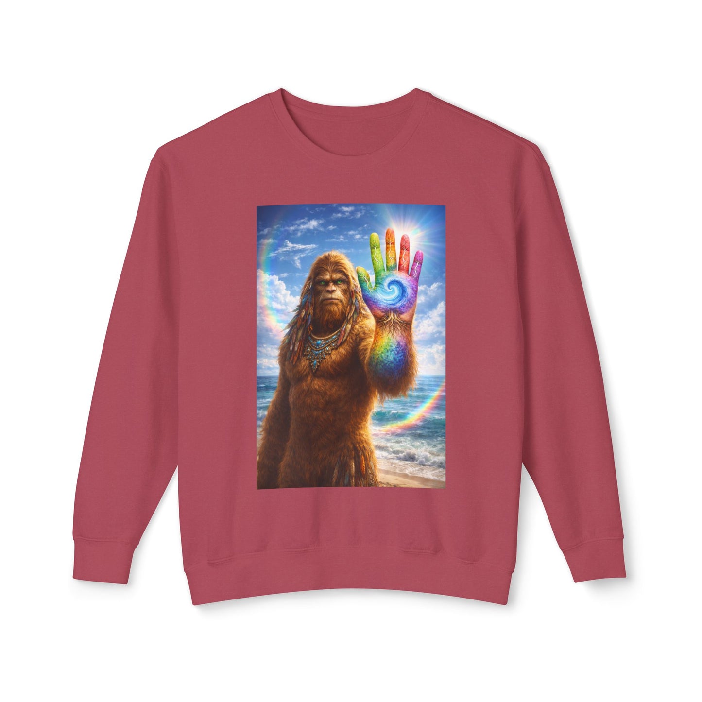 ALL LIFE MATTERS — The Sasquatch Forest Elder’s- Hand Crewneck Sweatshirt