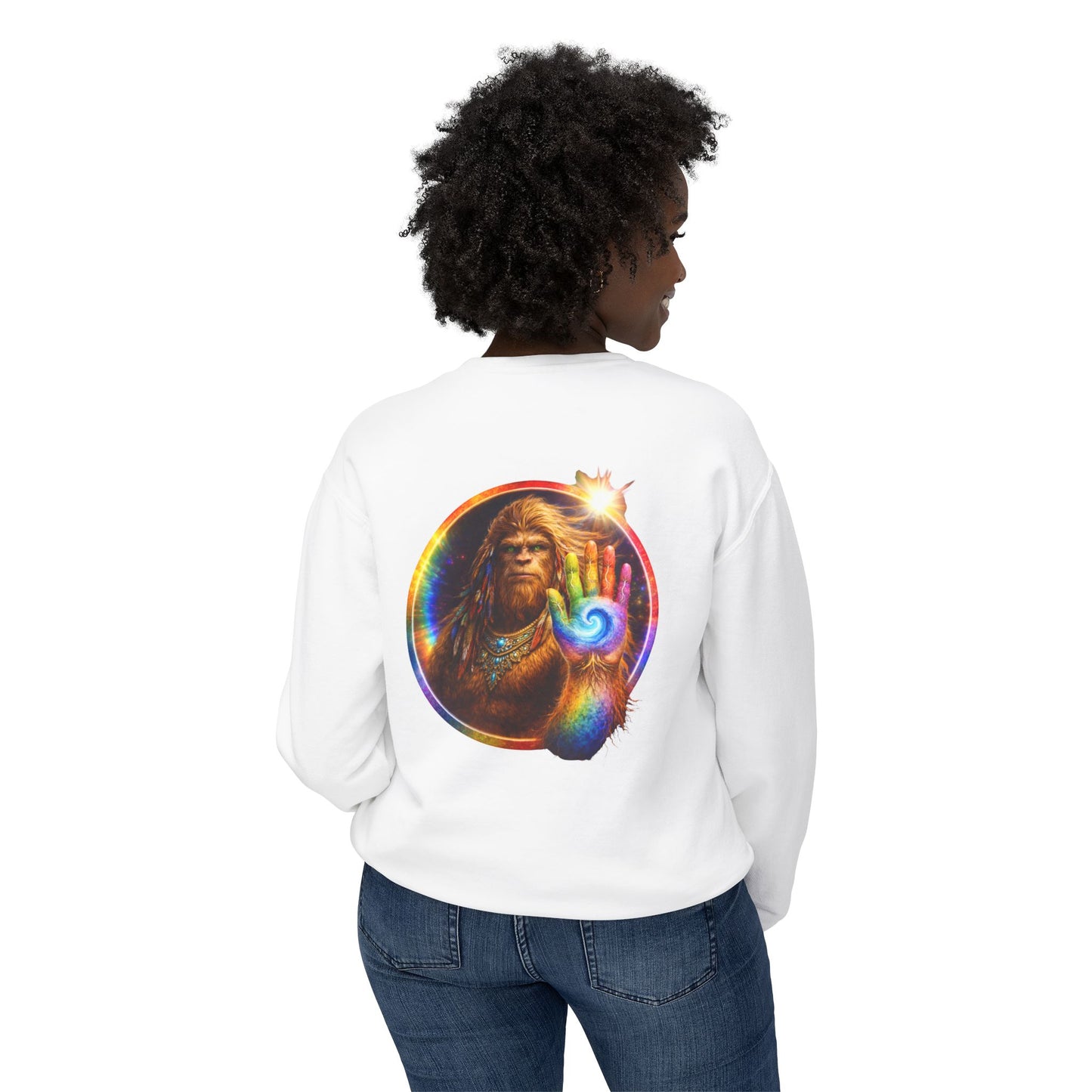 ALL LIFE MATTERS — The Sasquatch Forest Elder’s- Hand Crewneck Sweatshirt