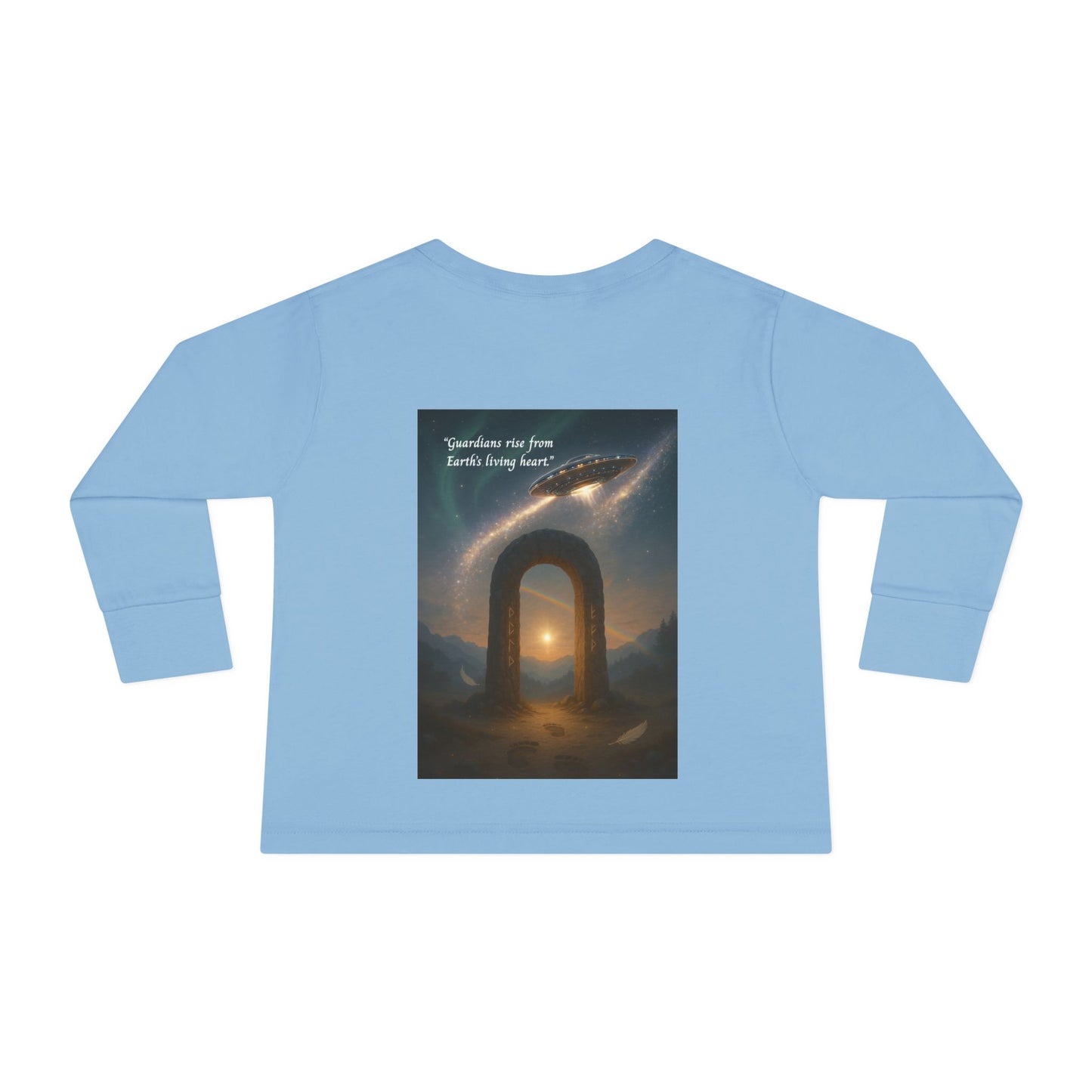 Toddler Long Sleeve Tee — Gentle Cosmic Animals Illustration Tee ("Guardians are from Earth’s deep quiet")