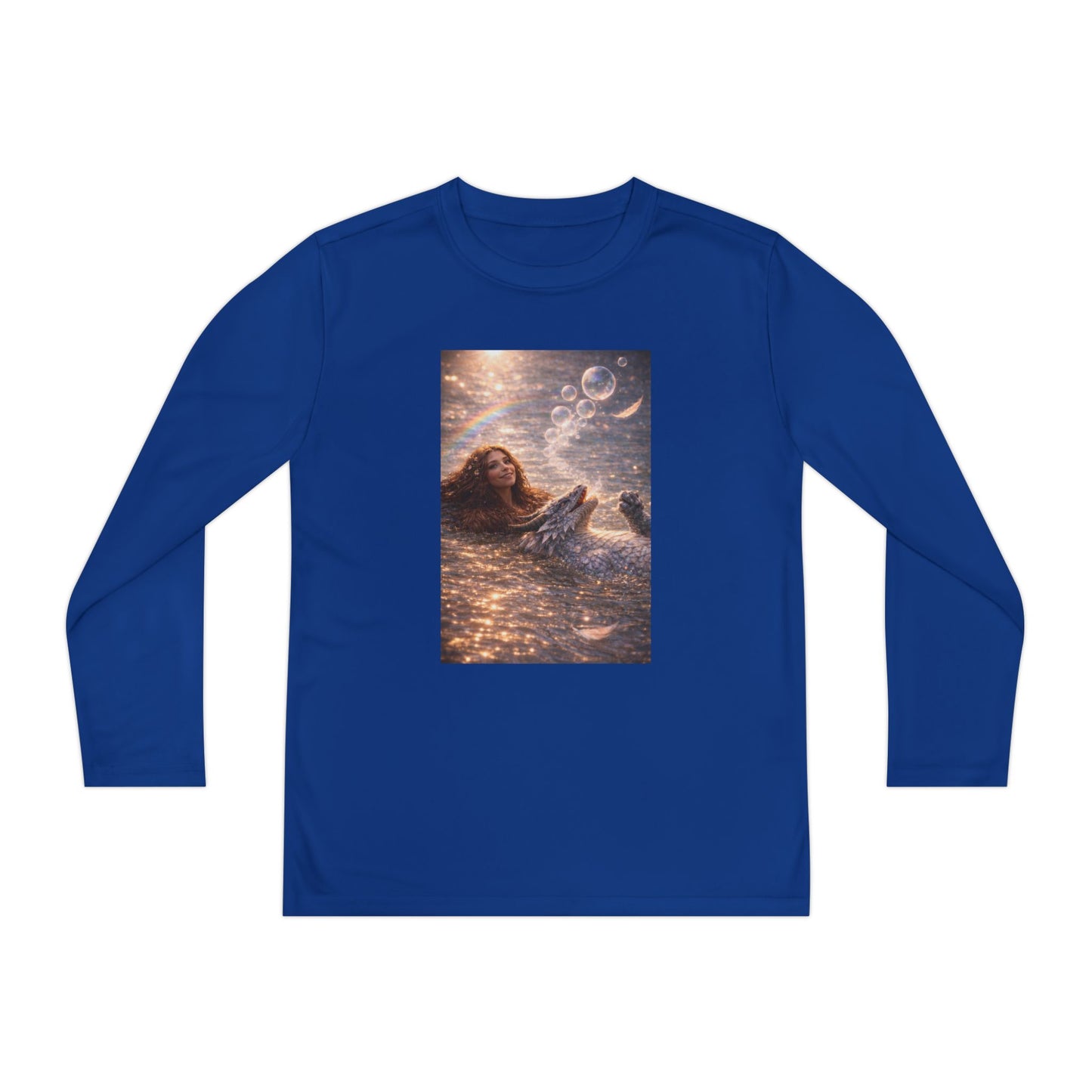 Youth Long Sleeve Tee — "Friends Come in Many Forms" Sasquatch & Dragon Dreamscape