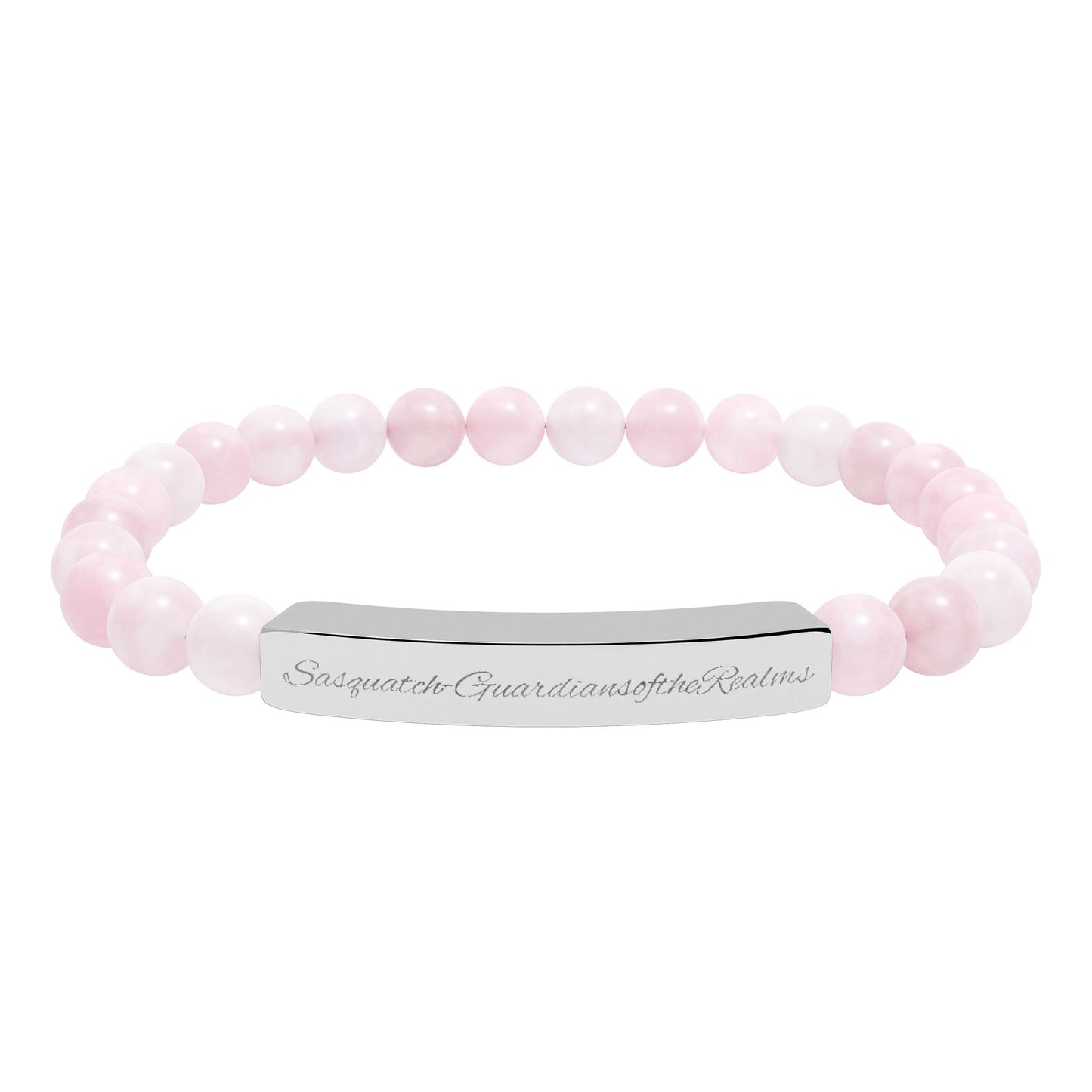 Engravable Natural Stone Bar Bracelet | Stretch Beaded Bracelet