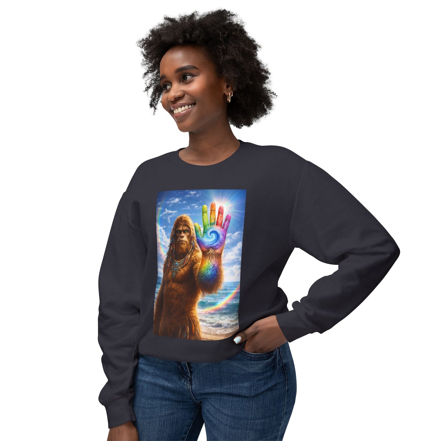 ALL LIFE MATTERS — The Sasquatch Forest Elder’s- Hand Crewneck Sweatshirt