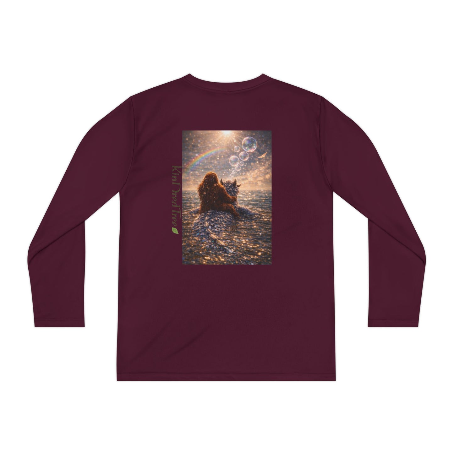 Youth Long Sleeve Tee — "Friends Come in Many Forms" Sasquatch & Dragon Dreamscape