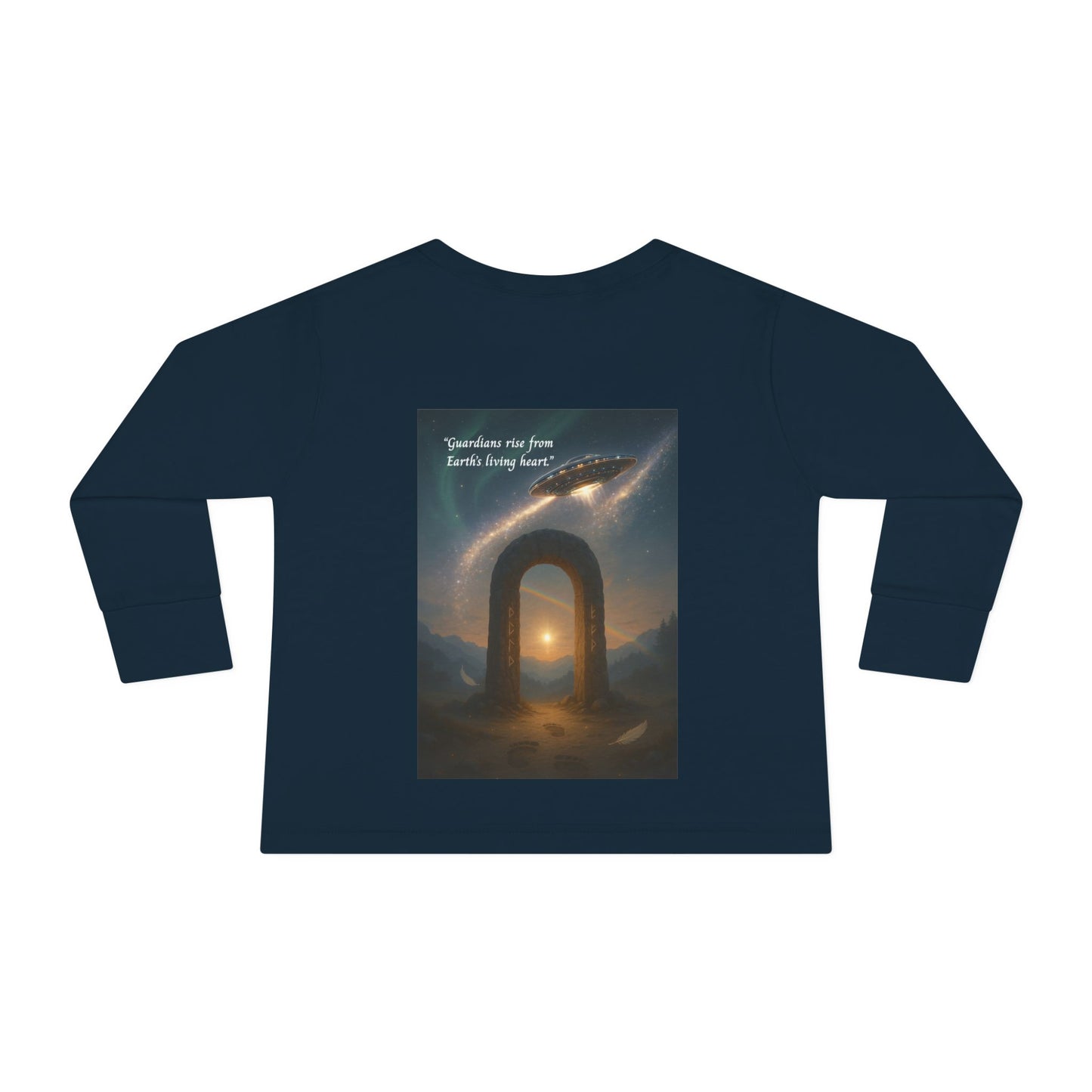 Toddler Long Sleeve Tee — Gentle Cosmic Animals Illustration Tee ("Guardians are from Earth’s deep quiet")