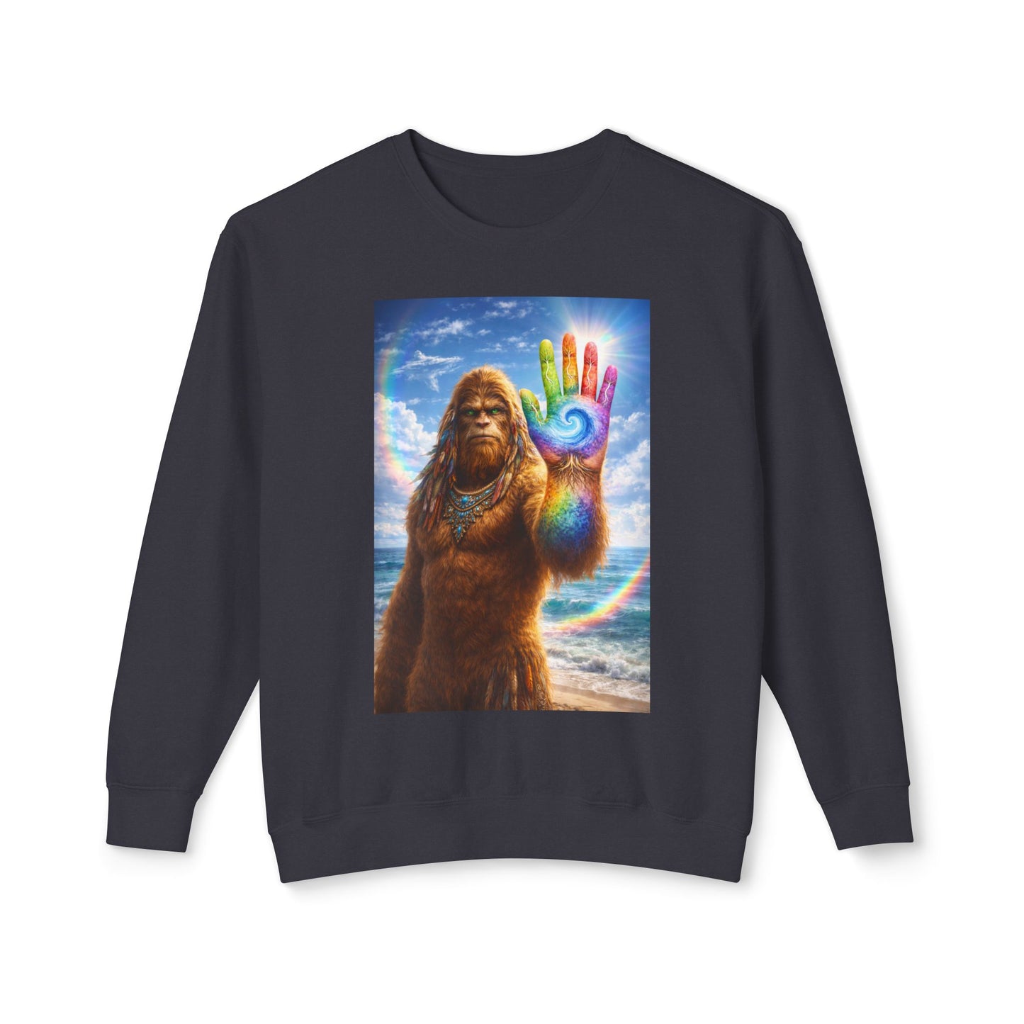 ALL LIFE MATTERS — The Sasquatch Forest Elder’s- Hand Crewneck Sweatshirt