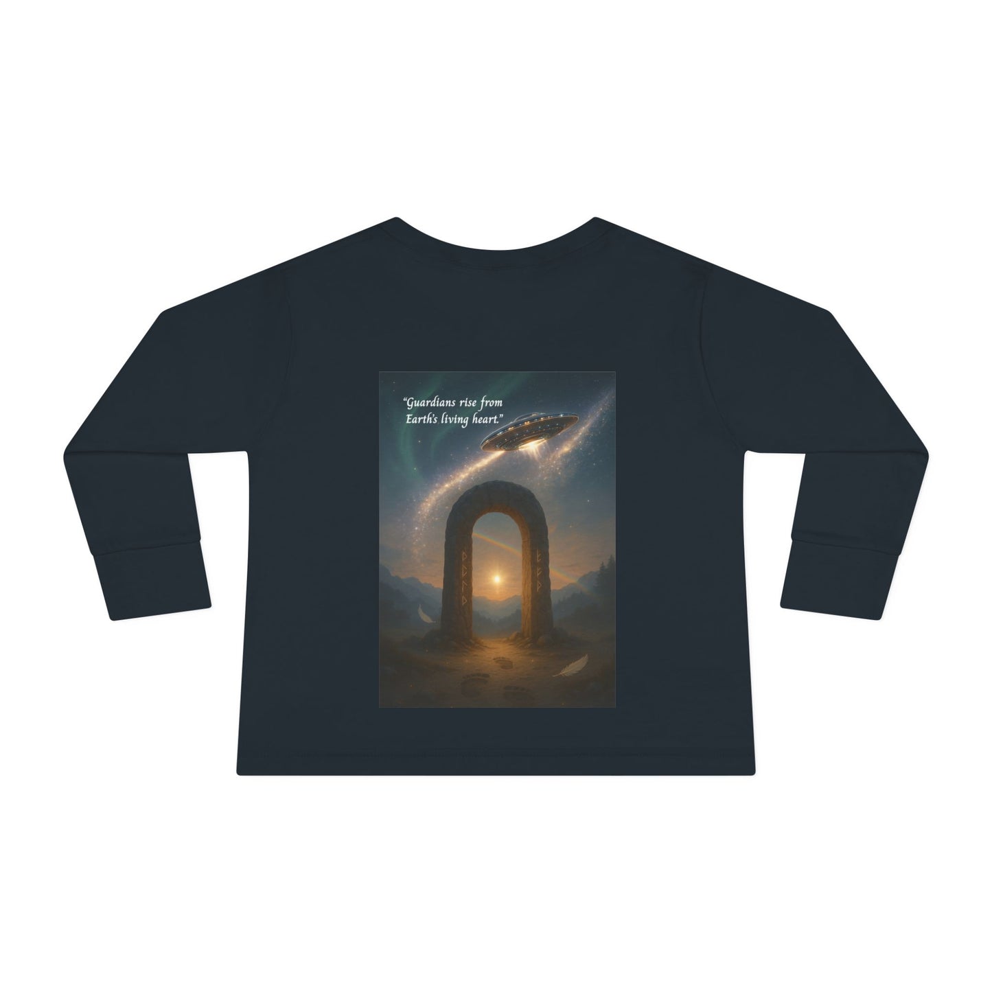 Toddler Long Sleeve Tee — Gentle Cosmic Animals Illustration Tee ("Guardians are from Earth’s deep quiet")