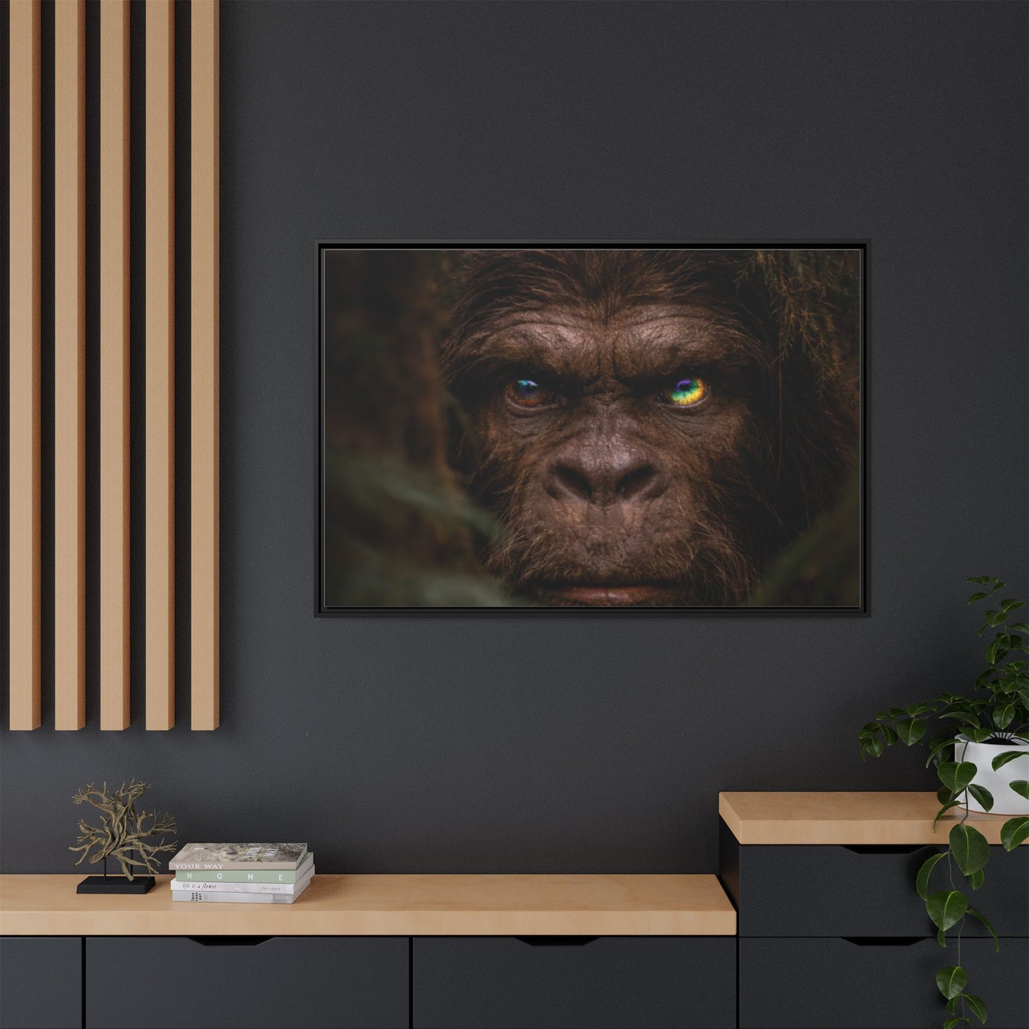 Their Eyes of the Living Rainbow- The Sasquatch People  Portrait Wall Art