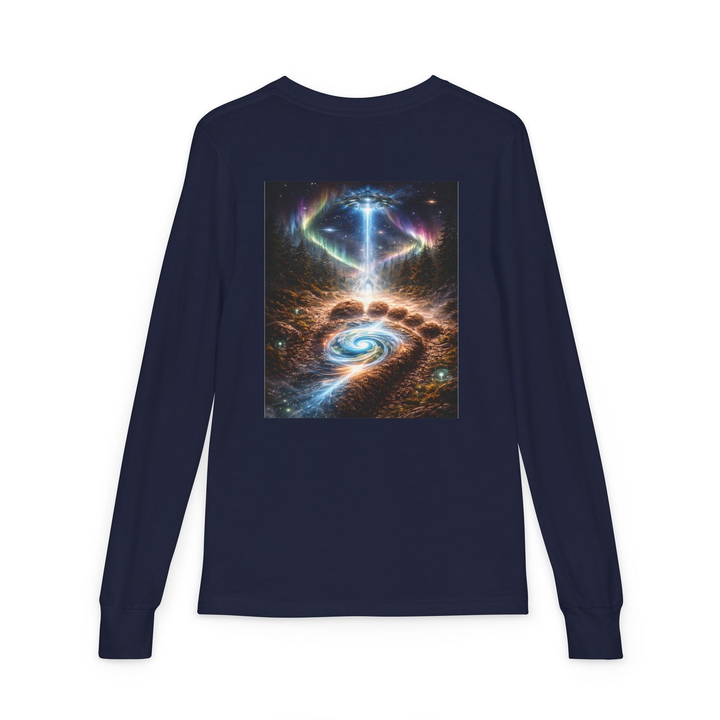 Youth Long Sleeve Tee — Elder Sasquatch and Eagle Galaxy Design