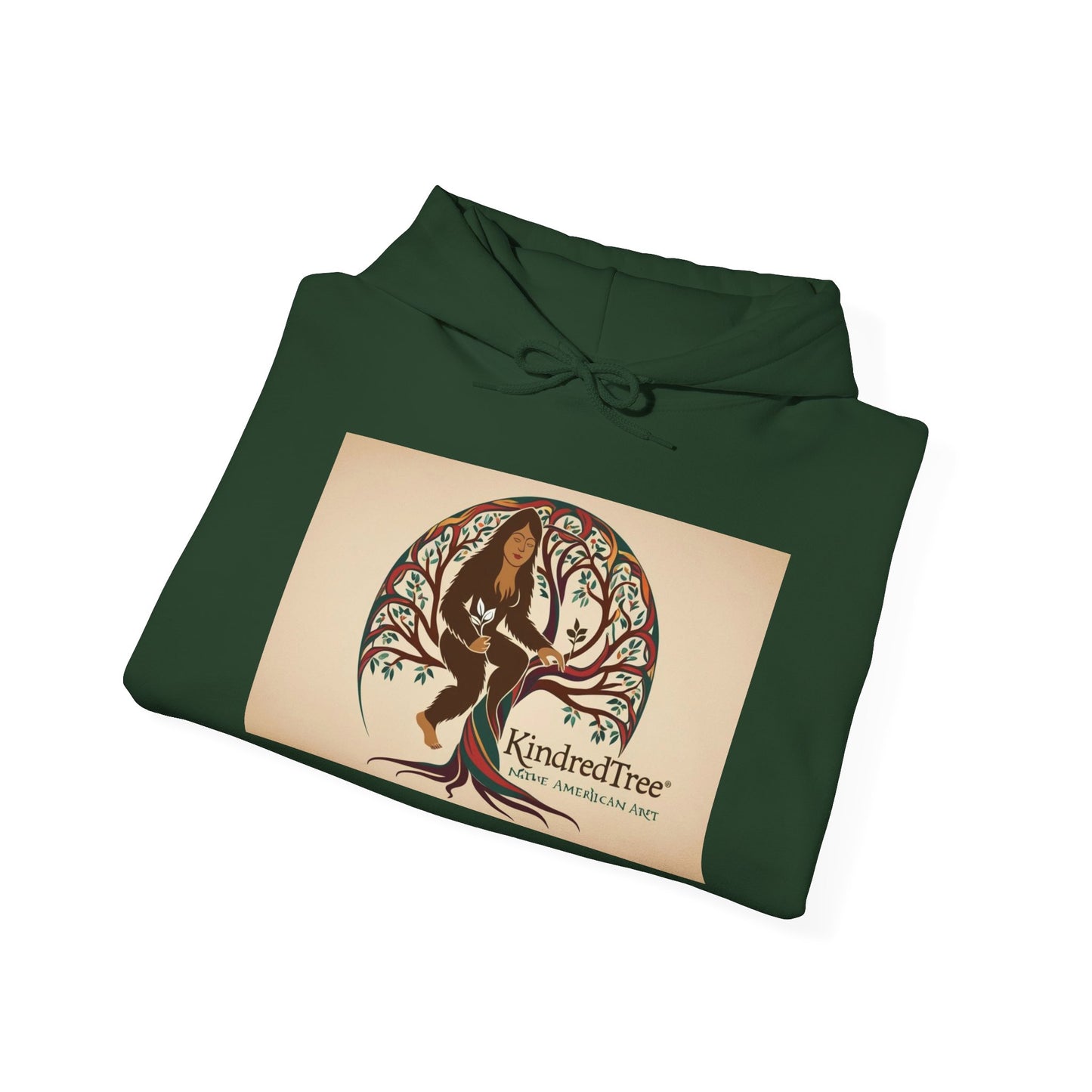 Hooded Sweatshirt - Female Sasquatch Tree of Life Colorful Kindretree Design