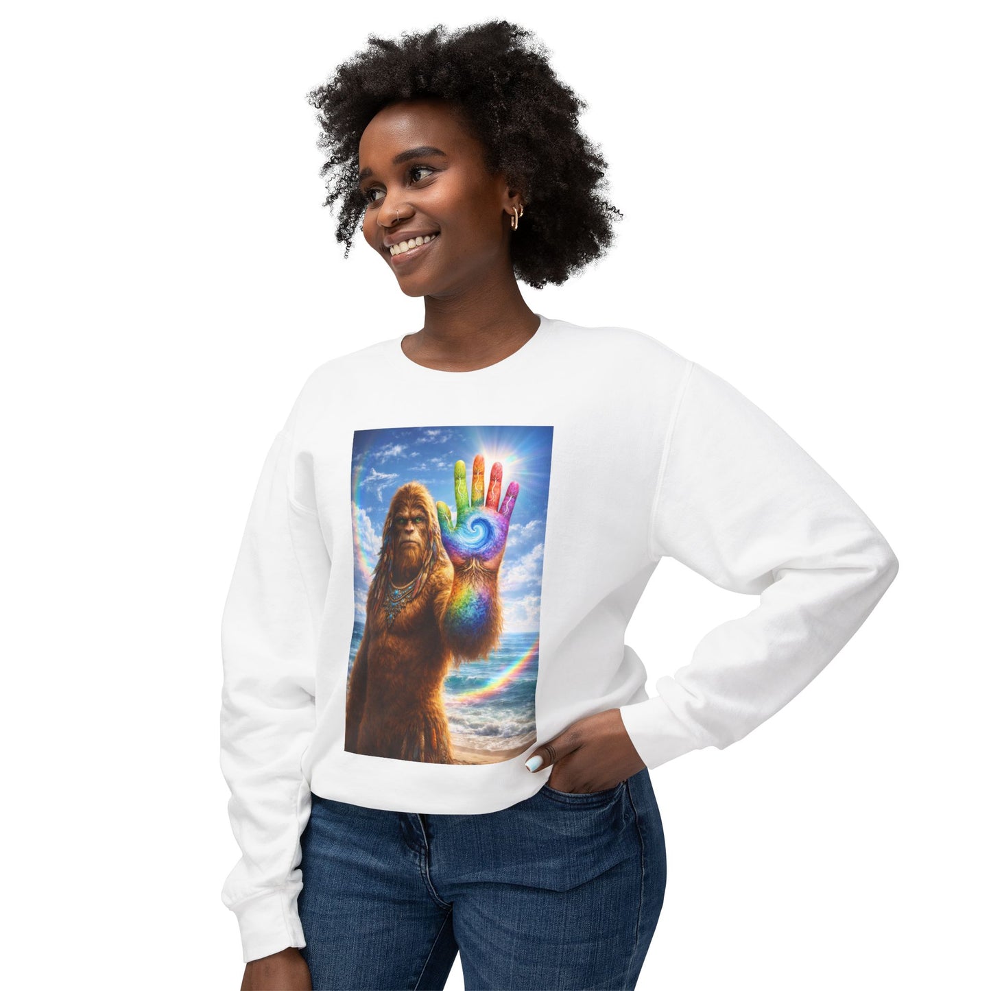 ALL LIFE MATTERS — The Sasquatch Forest Elder’s- Hand Crewneck Sweatshirt