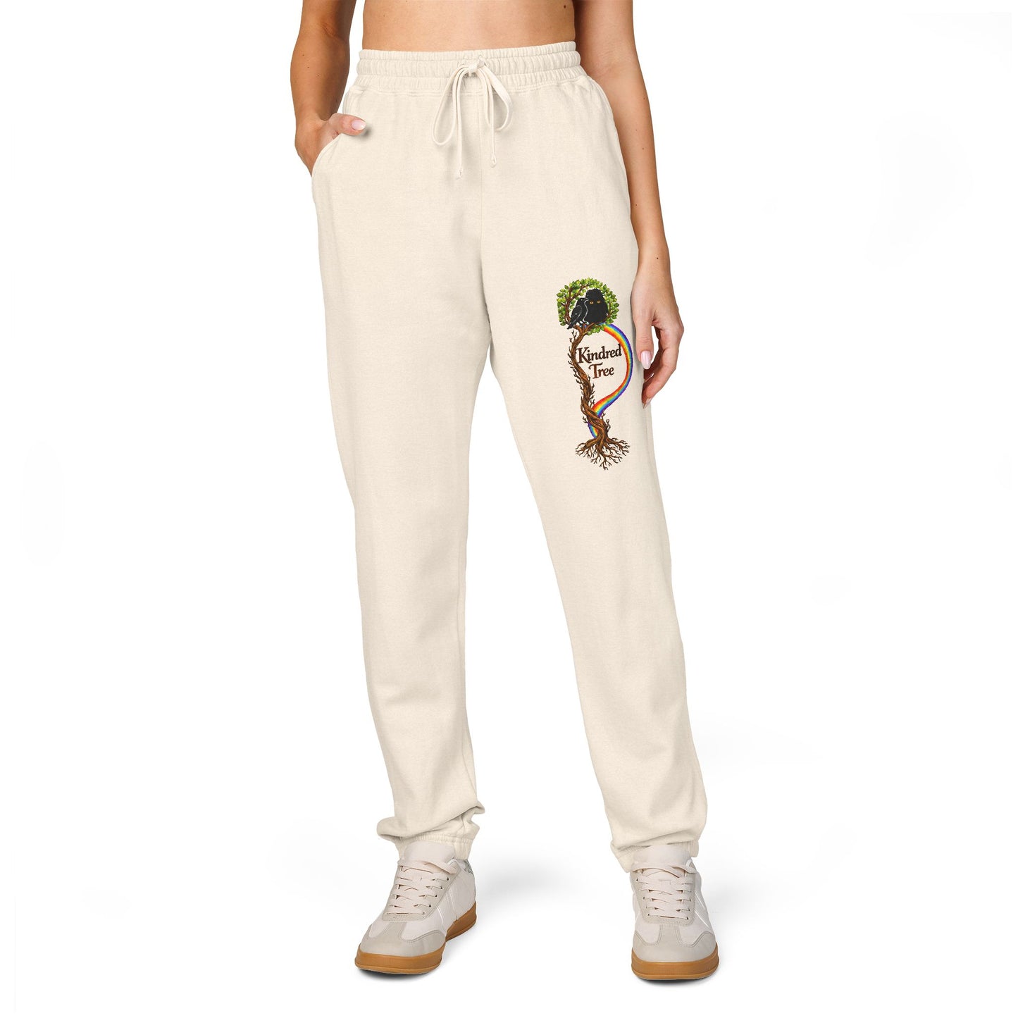 KindredTree- Guardian Roots Embroidery Joggers Fleece Sweatpants