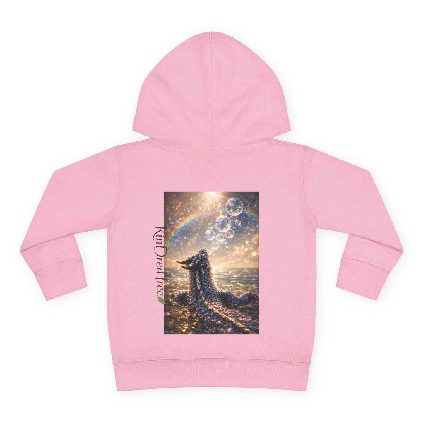 Toddler Hoodie — Sparkling Sea Dragon with Rainbow & Bubbles