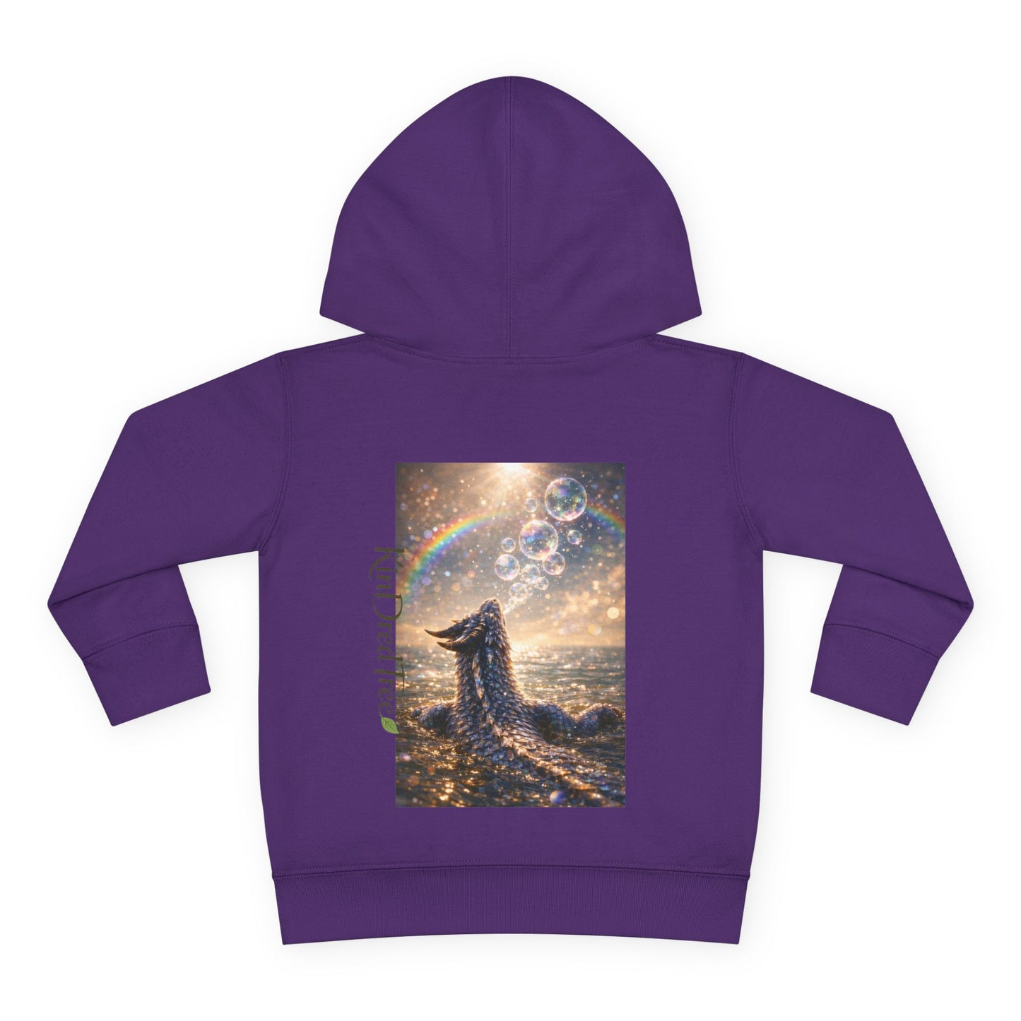 Toddler Hoodie — Sparkling Sea Dragon with Rainbow & Bubbles