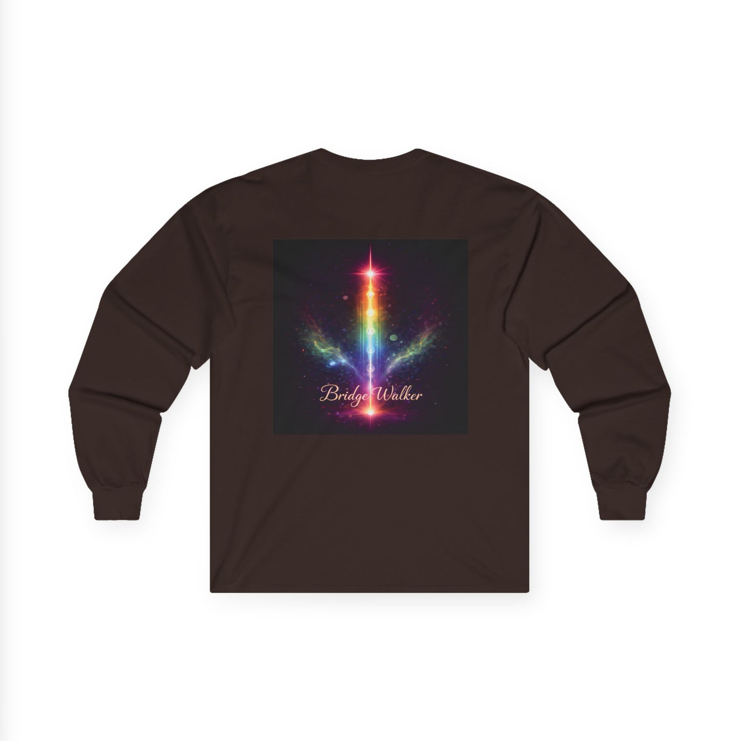 Long Sleeve Tee — "Bridge Walker" Spiritual Cosmic Portrait