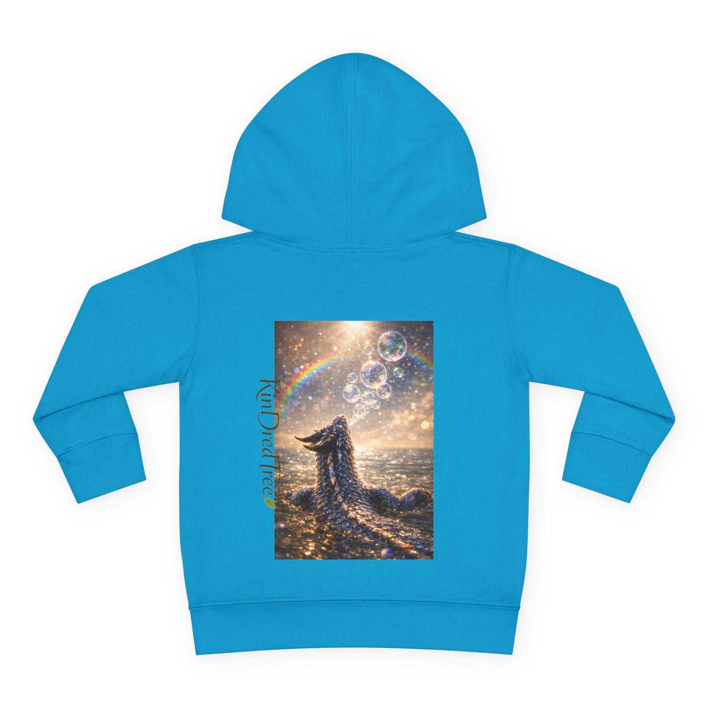 Toddler Hoodie — Sparkling Sea Dragon with Rainbow & Bubbles