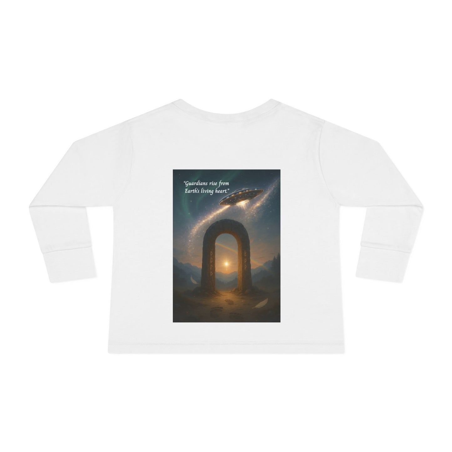 Toddler Long Sleeve Tee — Gentle Cosmic Animals Illustration Tee ("Guardians are from Earth’s deep quiet")