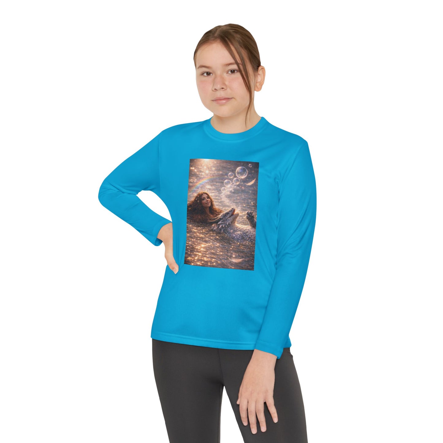 Youth Long Sleeve Tee — "Friends Come in Many Forms" Sasquatch & Dragon Dreamscape