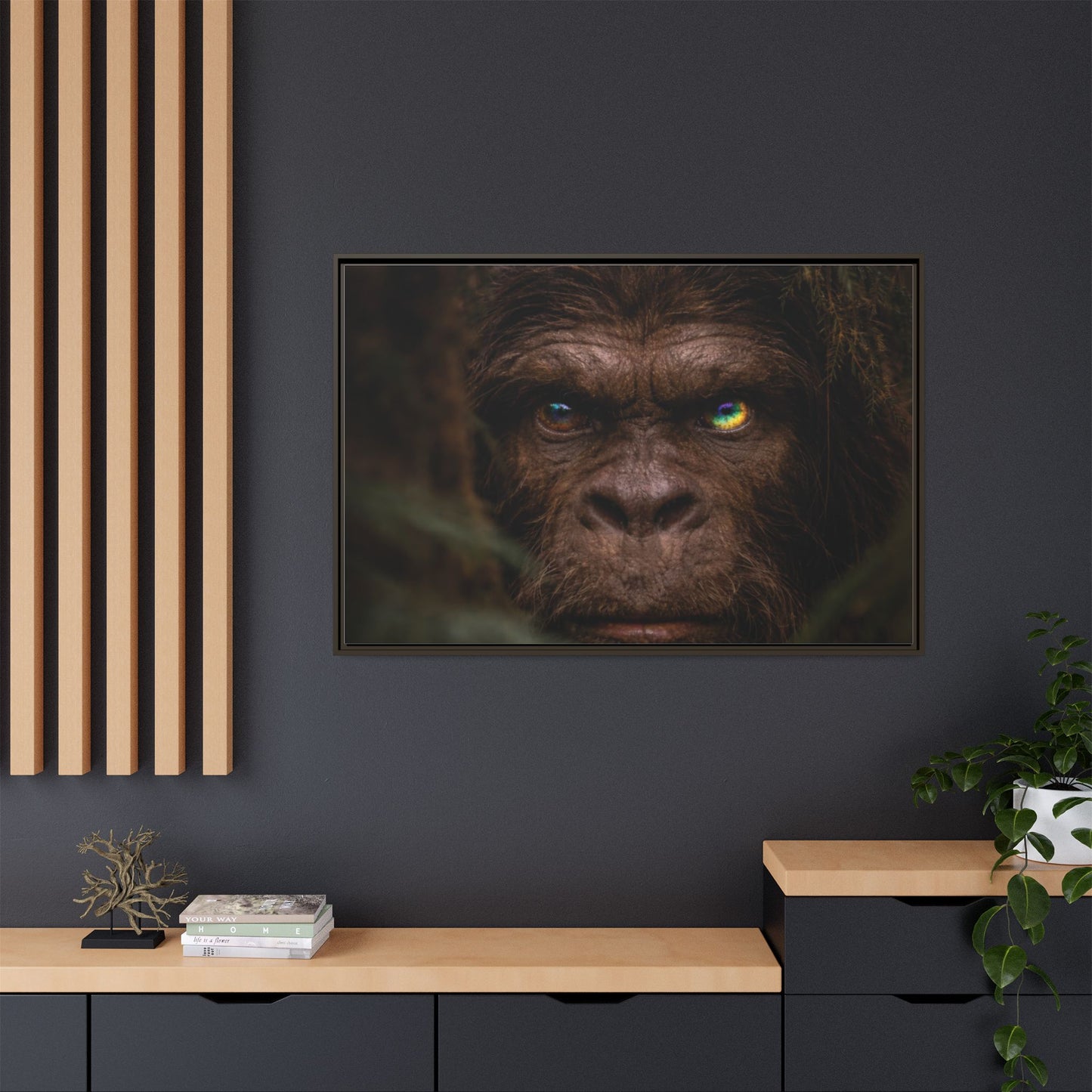 Their Eyes of the Living Rainbow- The Sasquatch People  Portrait Wall Art