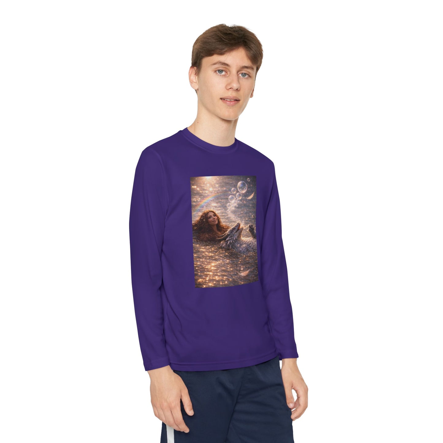 Youth Long Sleeve Tee — "Friends Come in Many Forms" Sasquatch & Dragon Dreamscape