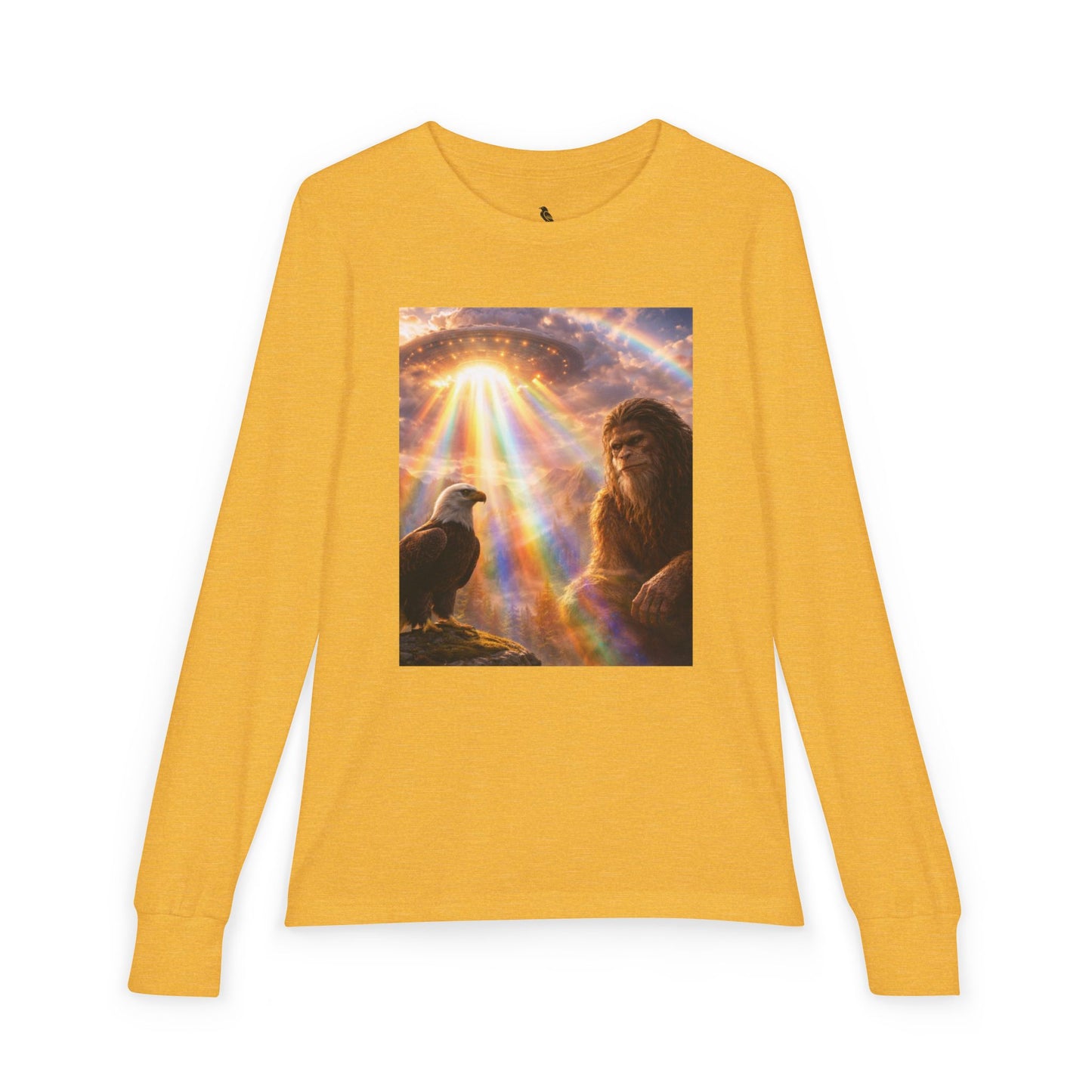 Youth Long Sleeve Tee — Elder Sasquatch and Eagle Galaxy Design