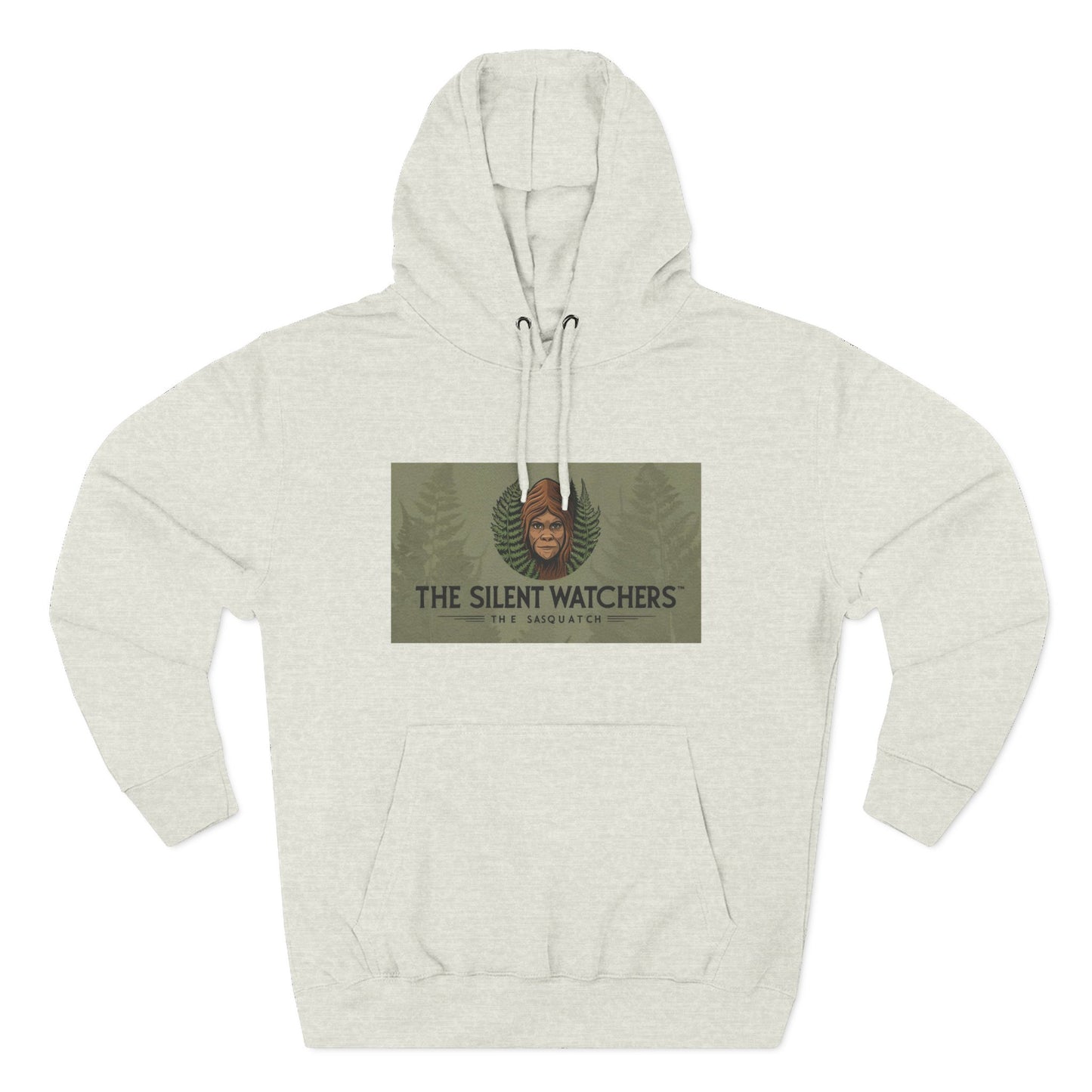Fleece Hoodie - Female Sasquatch Hiding in the Fern The Silent Watcher