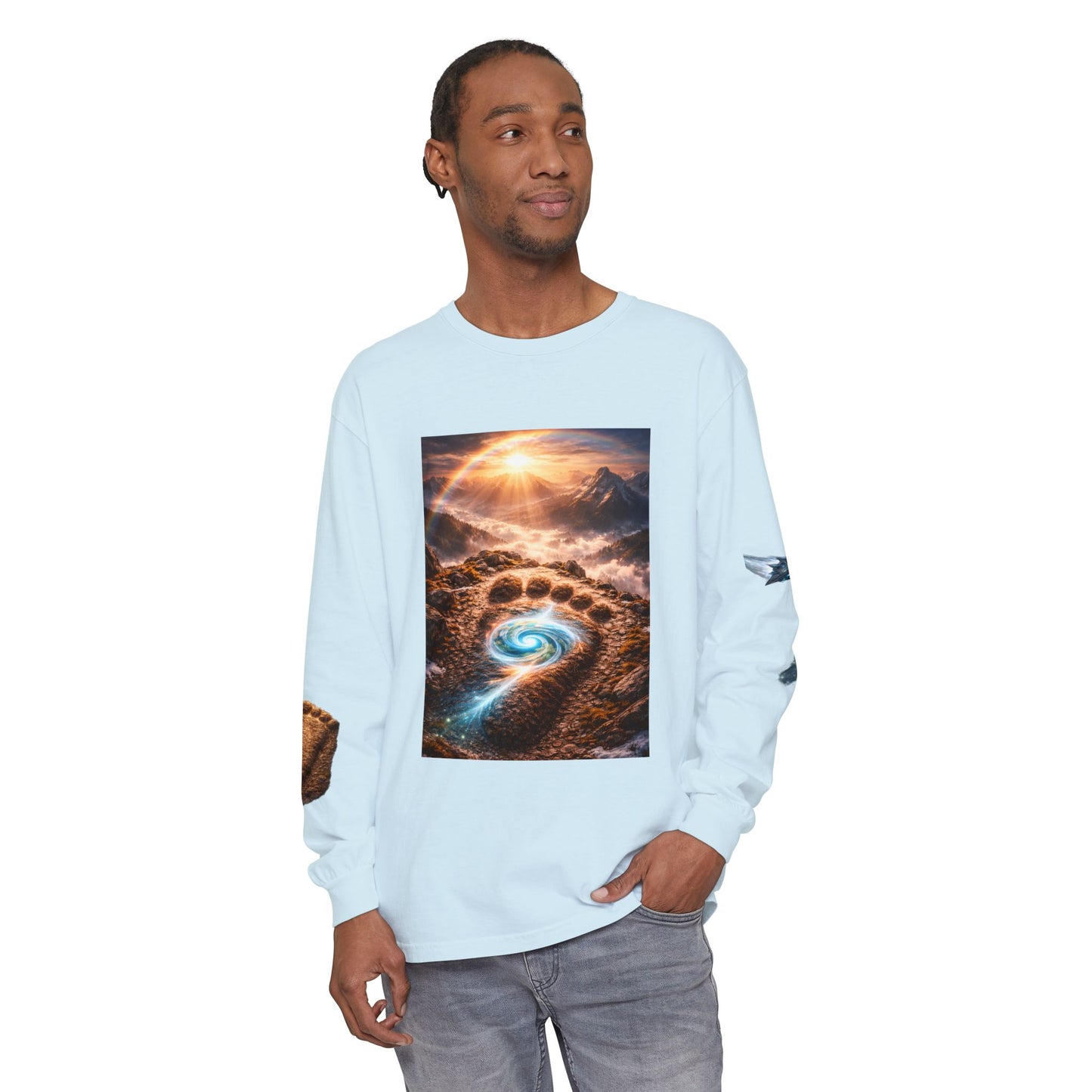 The Imprints of Our First Ancestors Long Sleeve Cosmic Sasquatch Guardian Tee