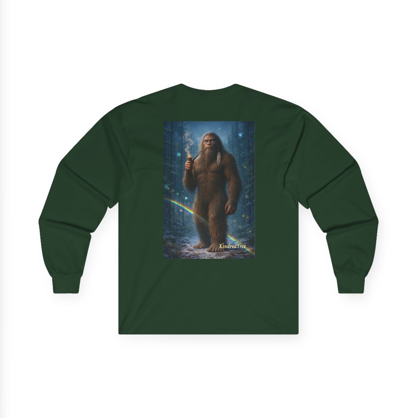 Bigfoot Forest Graphic Tee — Sasquatch Illustration Long Sleeve