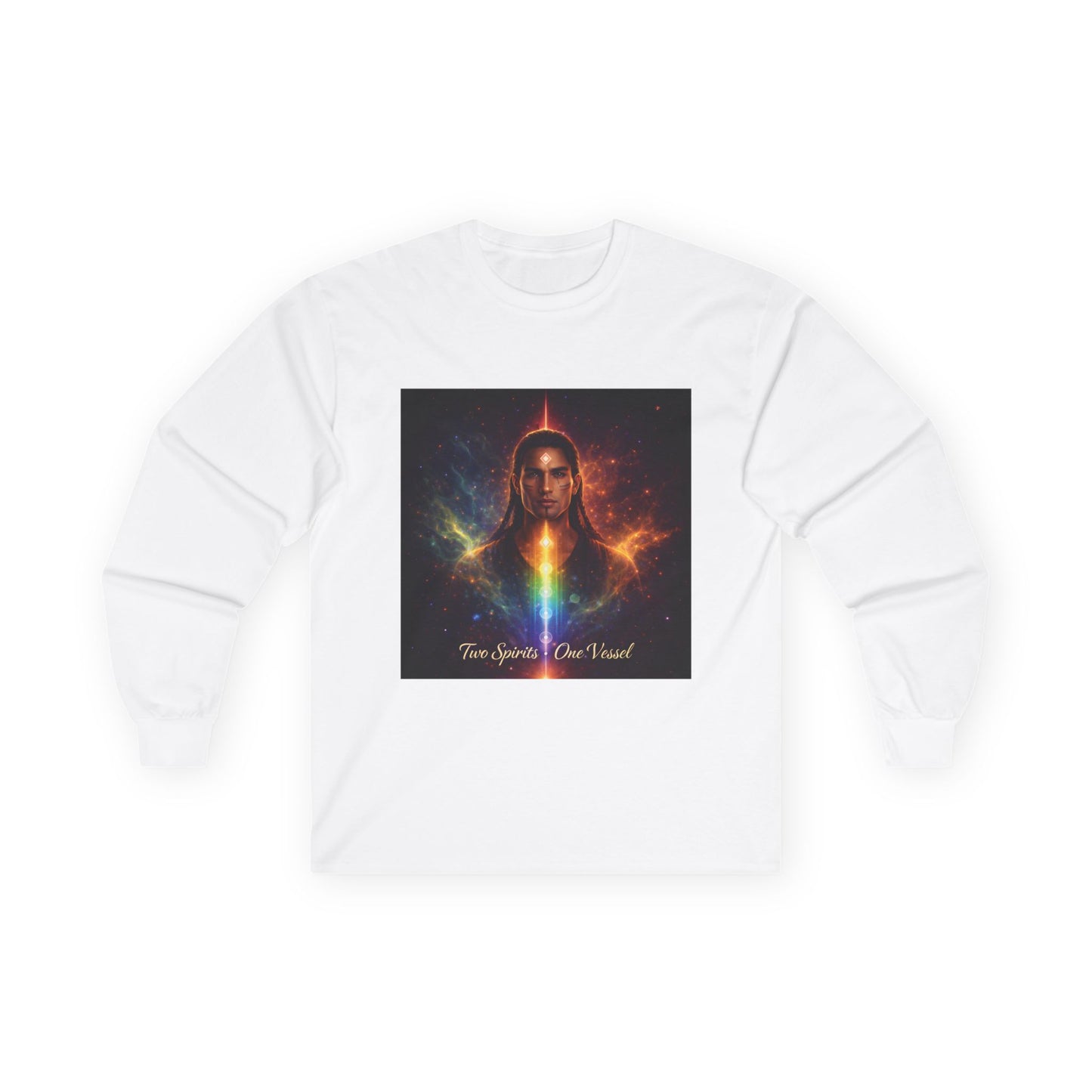Long Sleeve Tee — "Bridge Walker" Spiritual Cosmic Portrait