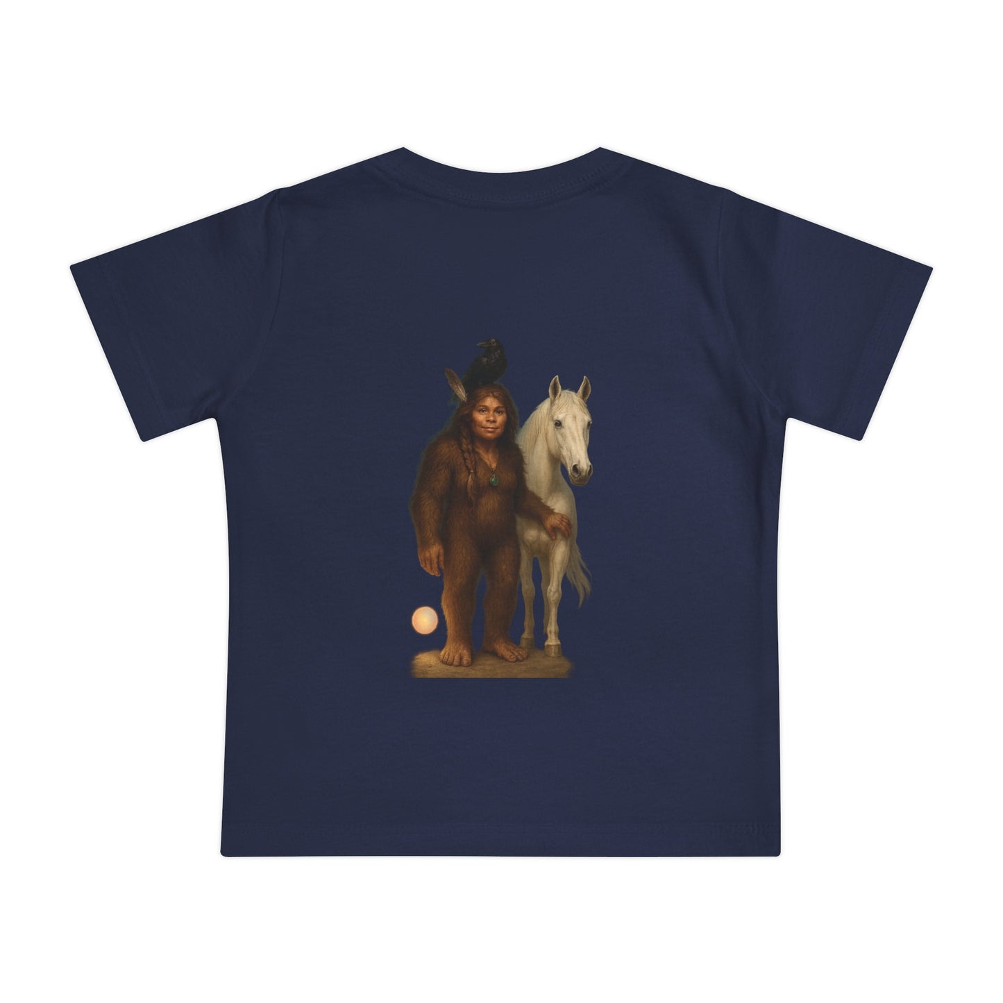 Bigfoot & Friends Baby T-Shirt — Cute Sasquatch, Horse & Raven Infant Tee
