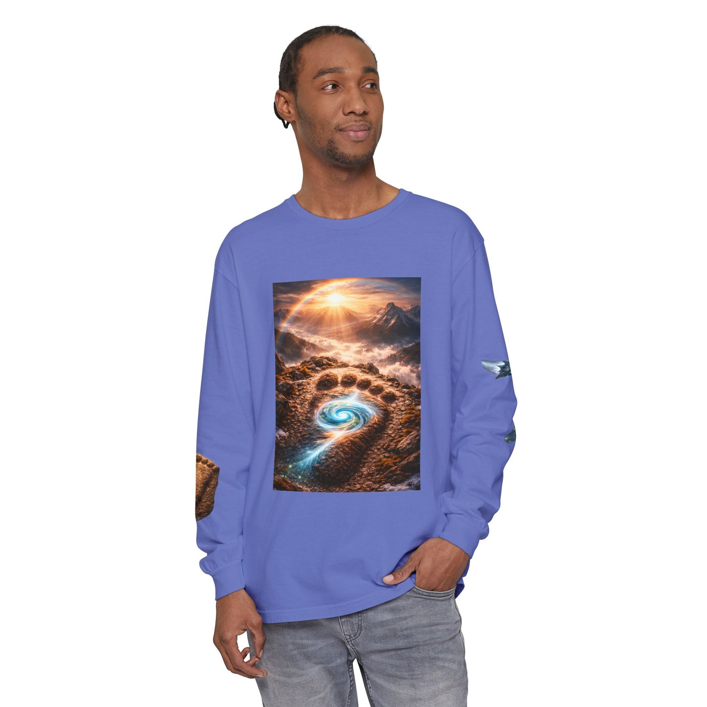 The Imprints of Our First Ancestors Long Sleeve Cosmic Sasquatch Guardian Tee