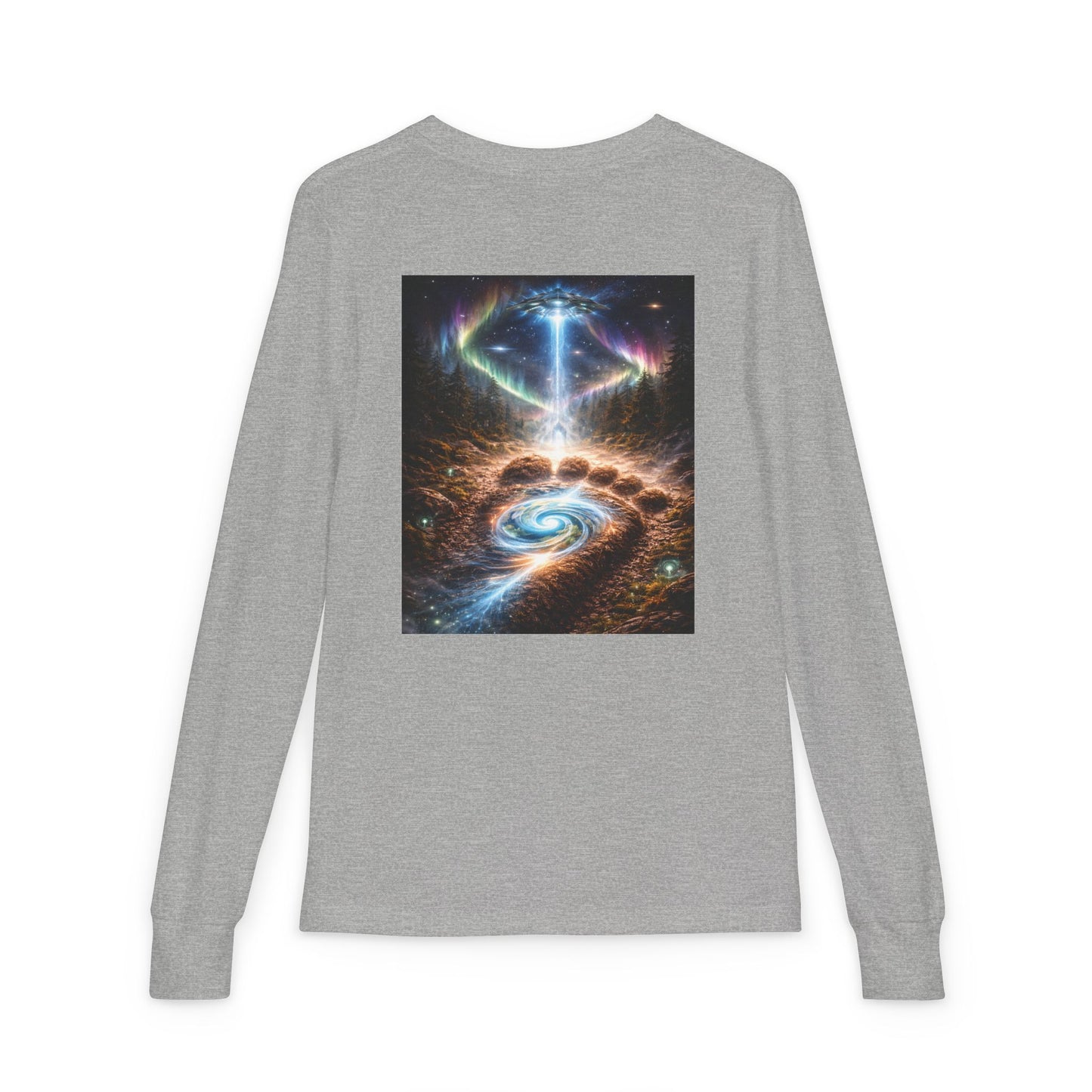 Youth Long Sleeve Tee — Elder Sasquatch and Eagle Galaxy Design