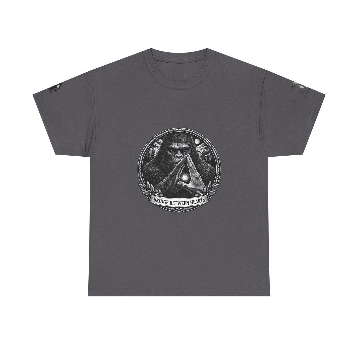 Sacred Bond with Forest Elders Guardians Sasquatch and Human Alliance  Tee — "Balance Between Non Mythic Guardians " Graphic T‑Shirt