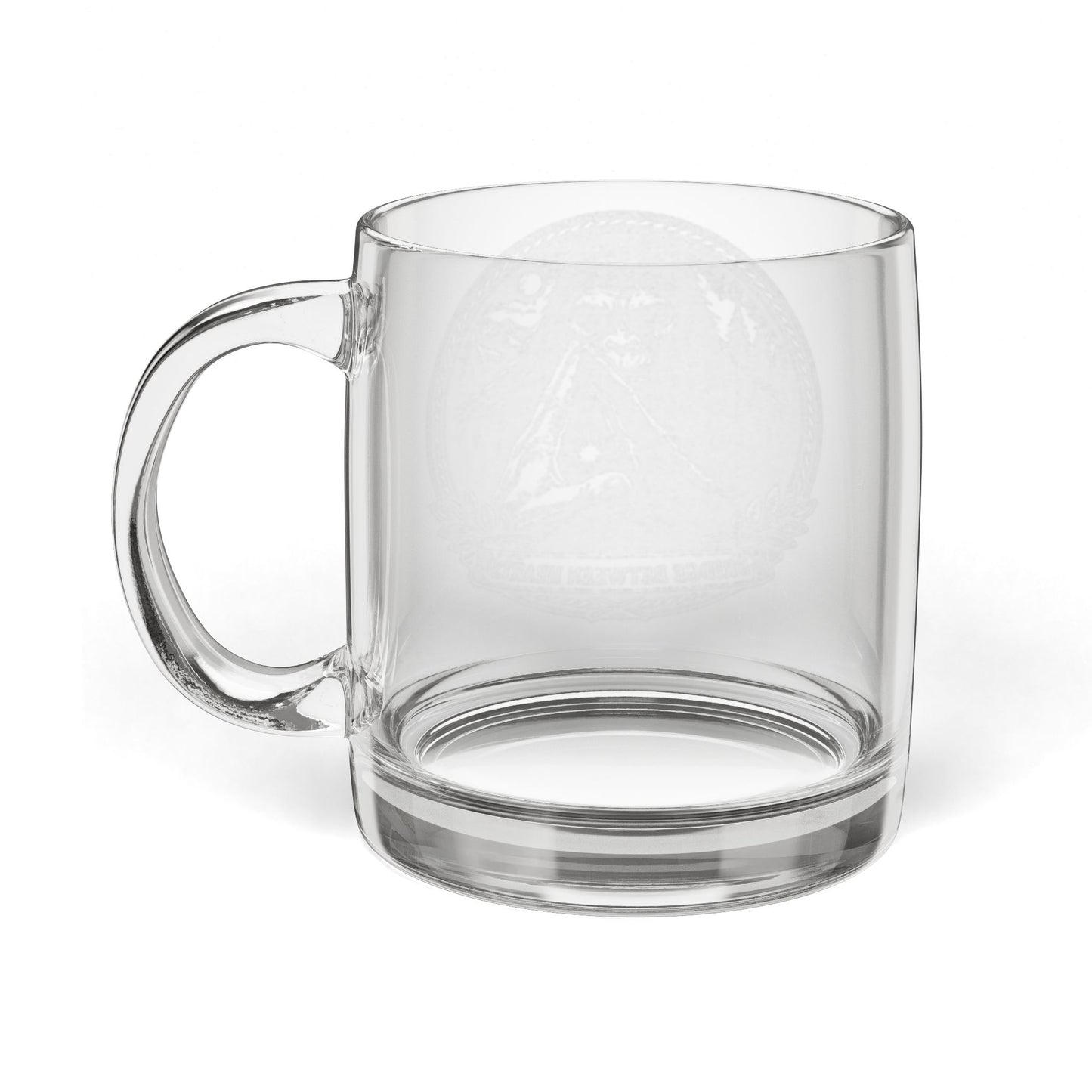 Engraved Glass Coffee Mug — 12.25oz Clear Personalized Cup