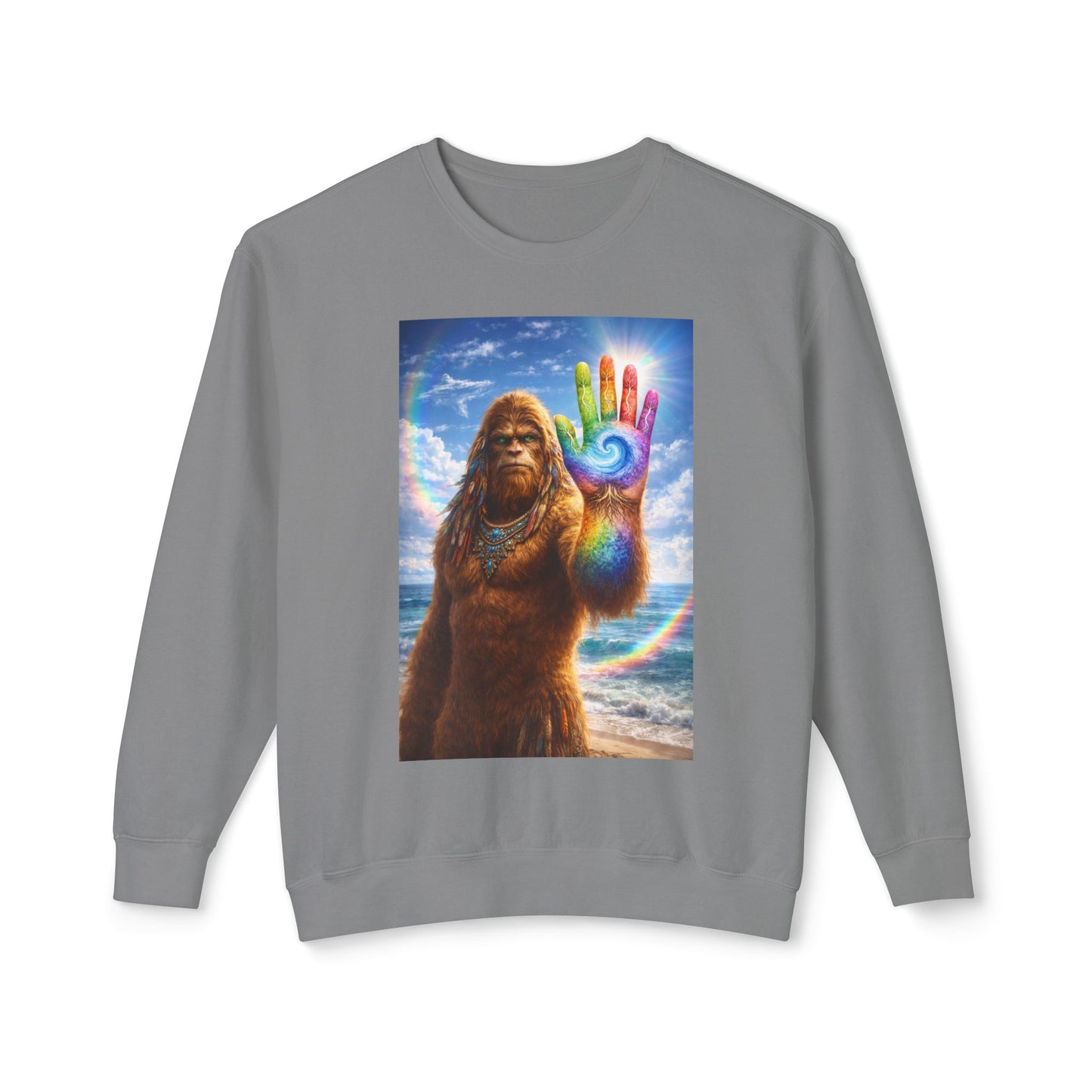 ALL LIFE MATTERS — The Sasquatch Forest Elder’s- Hand Crewneck Sweatshirt