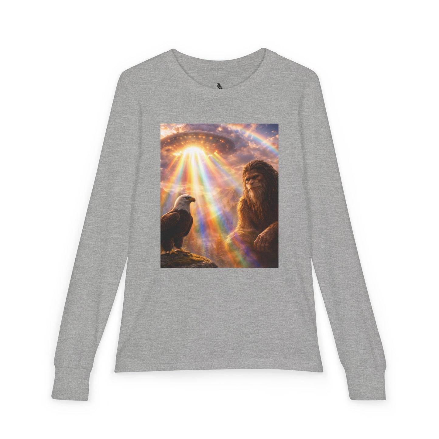 Youth Long Sleeve Tee — Elder Sasquatch and Eagle Galaxy Design