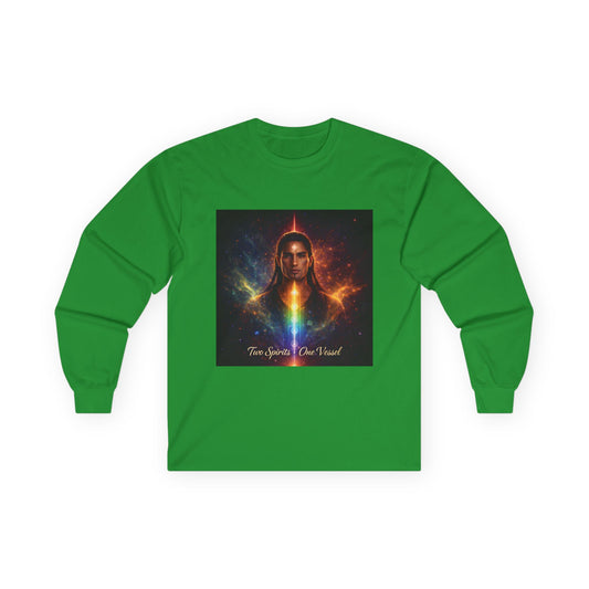 Long Sleeve Tee — "Bridge Walker" Spiritual Cosmic Portrait
